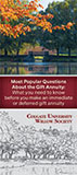 Thumbnail of the guide, Most Popular Questions About the Gift Annuity: What you need to know before you make an immediate or deferred gift annuity